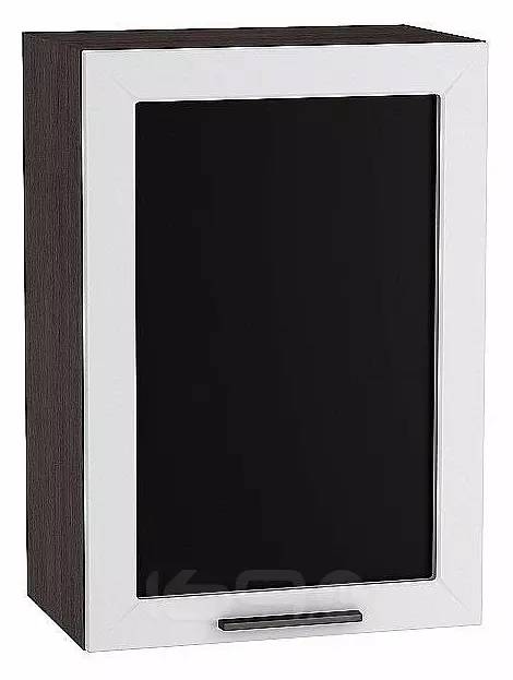 Шкаф верхний с 1-ой остекленной дверцей Глетчер Гейнсборо Силк Graphite 716*500*318