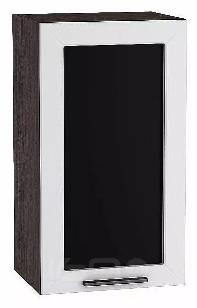 Шкаф верхний с 1-ой остекленной дверцей Глетчер Гейнсборо Силк Graphite 716*400*318