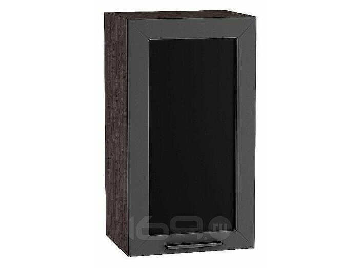 Шкаф верхний с 1-ой остекленной дверцей Глетчер Маренго Силк Graphite 920*400*318