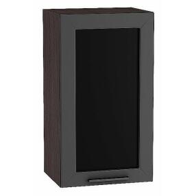 Шкаф верхний с 1-ой остекленной дверцей Глетчер Маренго Силк Graphite 920*400*318