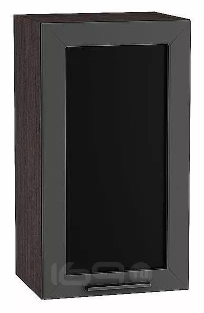 Шкаф верхний с 1-ой остекленной дверцей Глетчер Маренго Силк Graphite 920*400*318