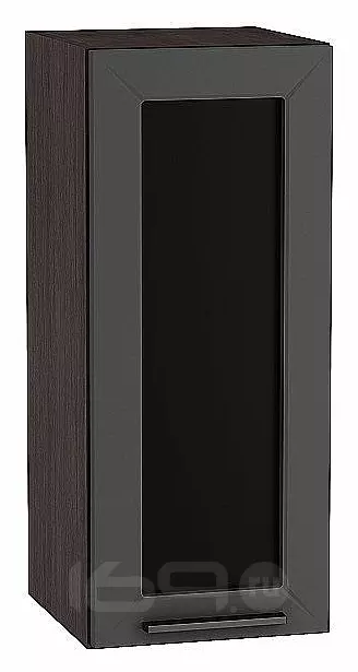 Шкаф верхний с 1-ой остекленной дверцей Глетчер Маренго Силк Graphite 920*300*318
