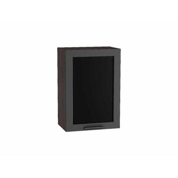 Шкаф верхний с 1-ой остекленной дверцей Глетчер Маренго Силк Graphite 716*500*318