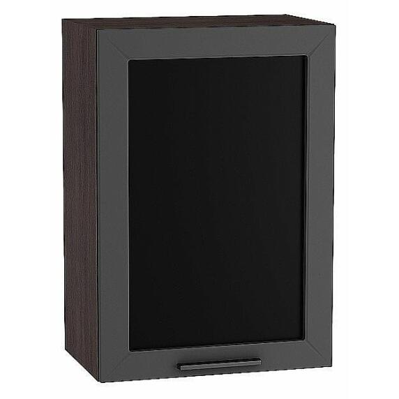 Шкаф верхний с 1-ой остекленной дверцей Глетчер Маренго Силк Graphite 716*500*318