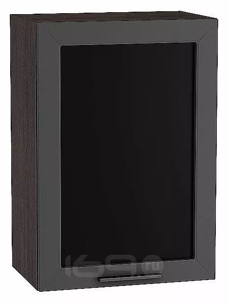 Шкаф верхний с 1-ой остекленной дверцей Глетчер Маренго Силк Graphite 716*500*318