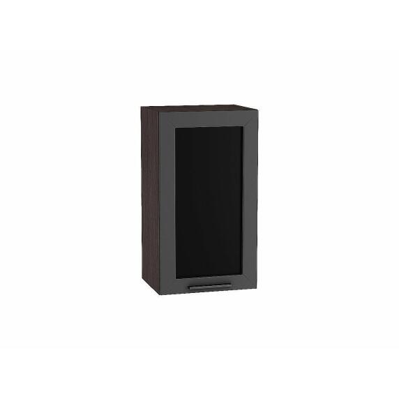 Шкаф верхний с 1-ой остекленной дверцей Глетчер Маренго Силк Graphite 716*400*318