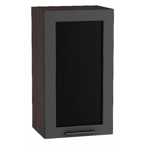 Шкаф верхний с 1-ой остекленной дверцей Глетчер Маренго Силк Graphite 716*400*318