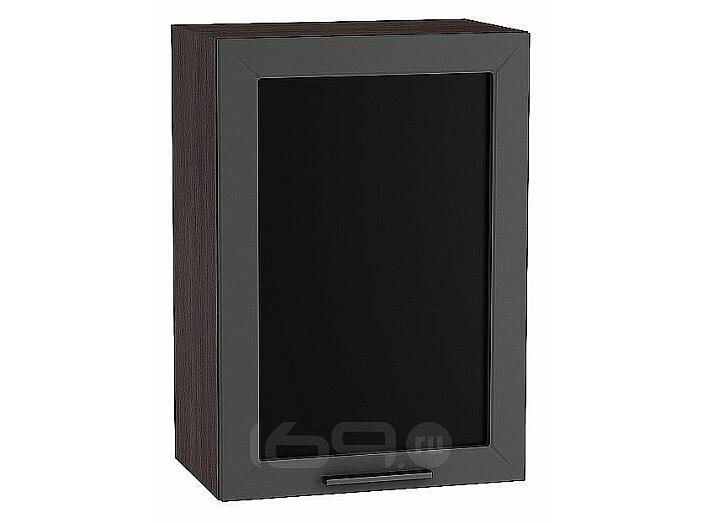 Шкаф верхний с 1-ой остекленной дверцей Глетчер Маренго Силк Graphite 920*500*318