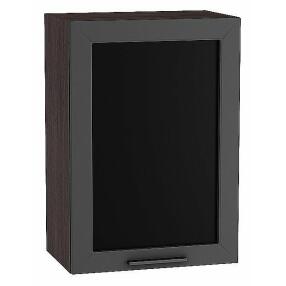 Шкаф верхний с 1-ой остекленной дверцей Глетчер Маренго Силк Graphite 920*500*318