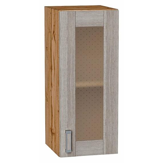 Шкаф верхний с 1-ой остекленной дверцей Лофт Cappuccino Veralinga Дуб Вотан 716*300*320