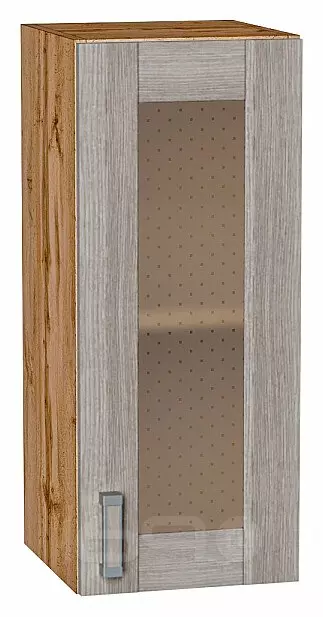 Шкаф верхний с 1-ой остекленной дверцей Лофт Cappuccino Veralinga Дуб Вотан 716*300*320