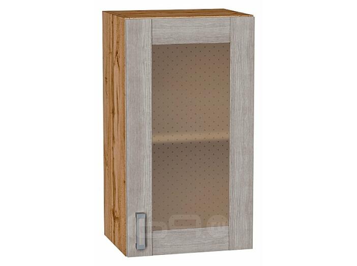 Шкаф верхний с 1-ой остекленной дверцей Лофт Cappuccino Veralinga Дуб Вотан 716*400*320