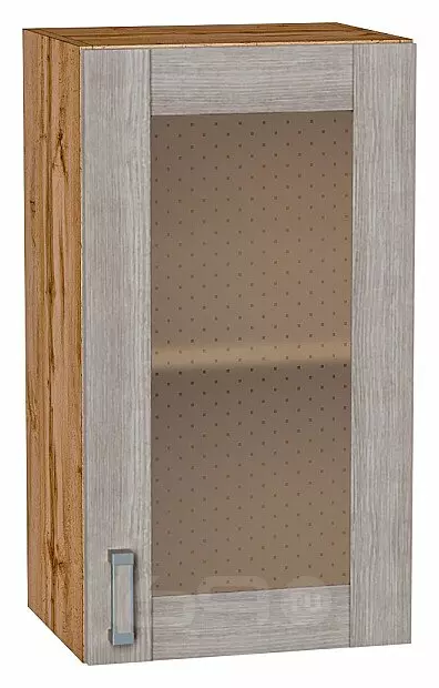 Шкаф верхний с 1-ой остекленной дверцей Лофт Cappuccino Veralinga Дуб Вотан 716*400*320