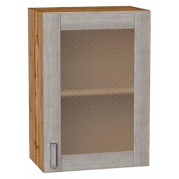 Шкаф верхний с 1-ой остекленной дверцей Лофт Cappuccino Veralinga Дуб Вотан 716*500*320