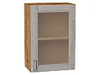 Шкаф верхний с 1-ой остекленной дверцей Лофт Cappuccino Veralinga Дуб Вотан 716*500*320