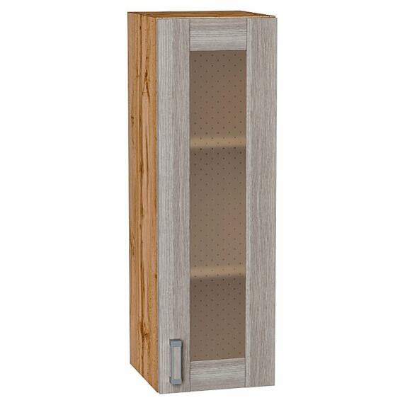 Шкаф верхний с 1-ой остекленной дверцей Лофт Cappuccino Veralinga Дуб Вотан 920*300*320