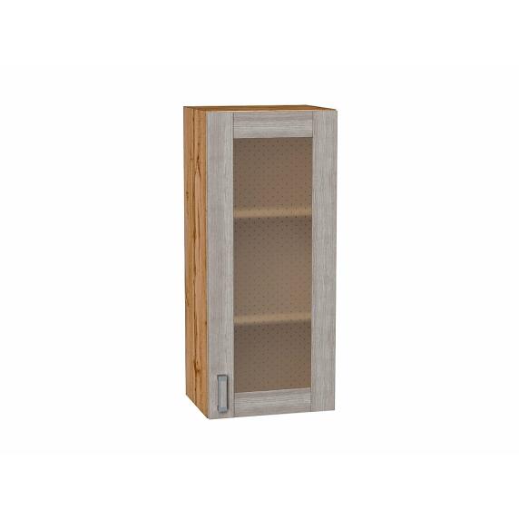 Шкаф верхний с 1-ой остекленной дверцей Лофт Cappuccino Veralinga Дуб Вотан 920*400*320