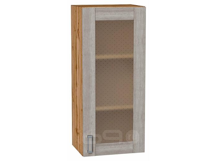Шкаф верхний с 1-ой остекленной дверцей Лофт Cappuccino Veralinga Дуб Вотан 920*400*320