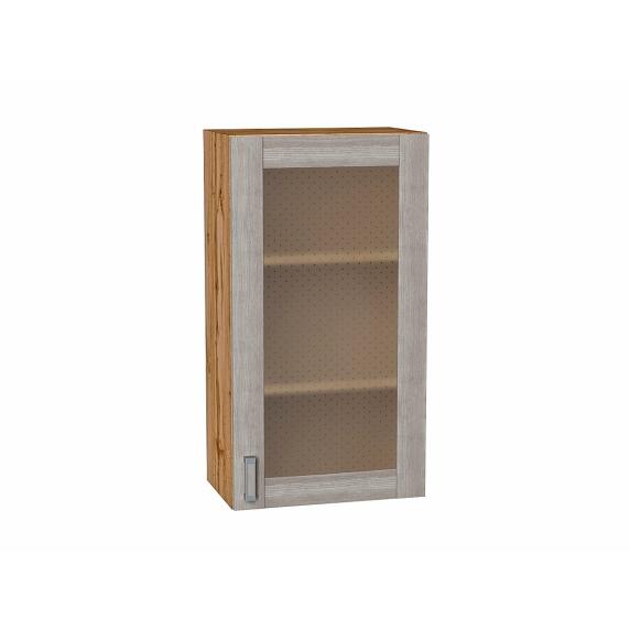 Шкаф верхний с 1-ой остекленной дверцей Лофт Cappuccino Veralinga Дуб Вотан 920*500*320