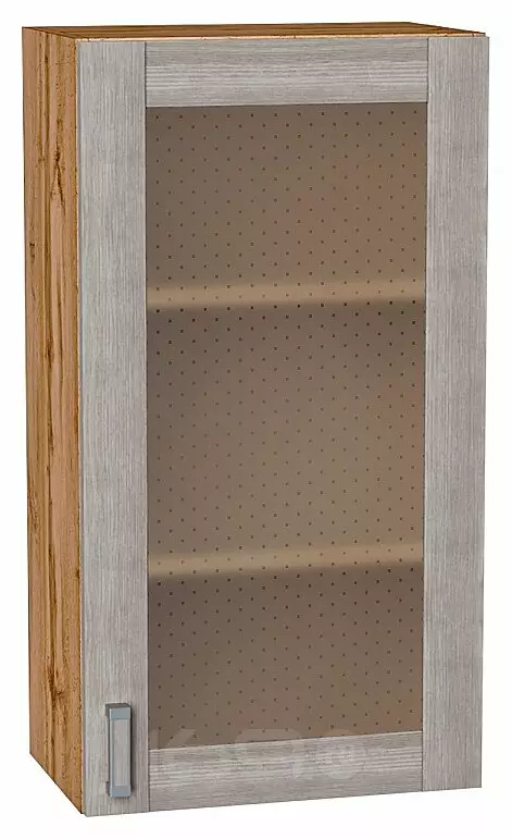 Шкаф верхний с 1-ой остекленной дверцей Лофт Cappuccino Veralinga Дуб Вотан 920*500*320