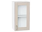 Шкаф верхний с 1-ой остекленной дверцей Лофт Cream Silk/Белый 716*400*320