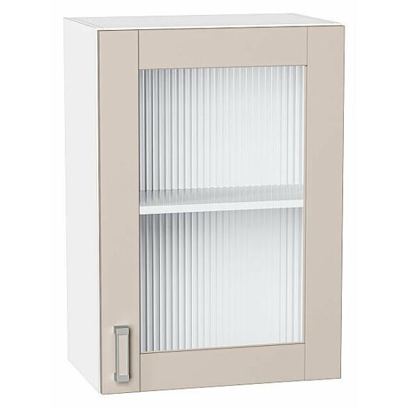 Шкаф верхний с 1-ой остекленной дверцей Лофт Cream Silk/Белый 716*500*320