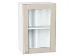 Шкаф верхний с 1-ой остекленной дверцей Лофт Cream Silk/Белый 716*500*320
