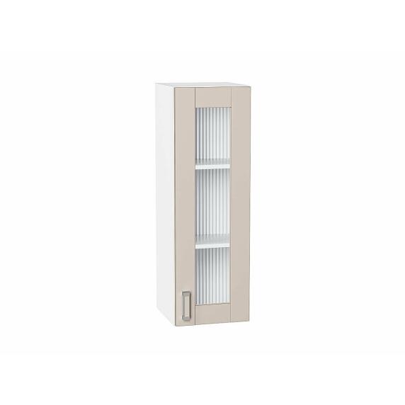 Шкаф верхний с 1-ой остекленной дверцей Лофт Cream Silk/Белый 920*300*320