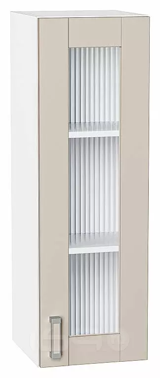 Шкаф верхний с 1-ой остекленной дверцей Лофт Cream Silk/Белый 920*300*320