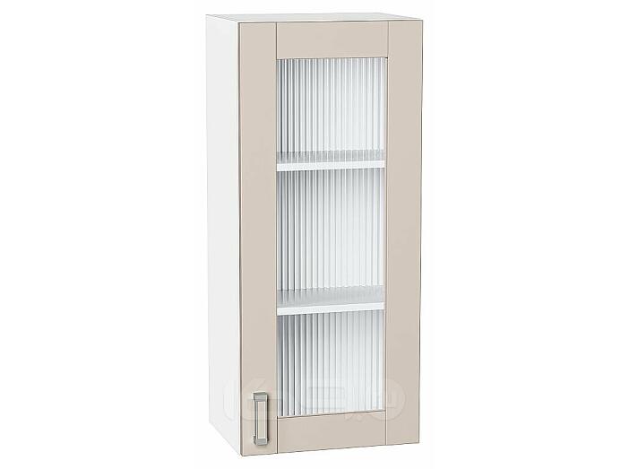 Шкаф верхний с 1-ой остекленной дверцей Лофт Cream Silk/Белый 920*400*320