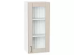 Шкаф верхний с 1-ой остекленной дверцей Лофт Cream Silk/Белый 920*400*320