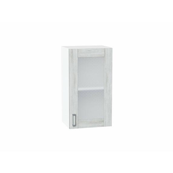 Шкаф верхний с 1-ой остекленной дверцей Лофт Nordic Oak/Белый 716*400*320