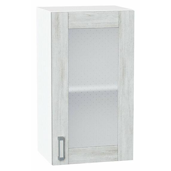 Шкаф верхний с 1-ой остекленной дверцей Лофт Nordic Oak/Белый 716*400*320