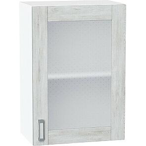 Шкаф верхний с 1-ой остекленной дверцей Лофт Nordic Oak/Белый 716*500*320