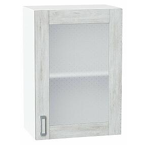 Шкаф верхний с 1-ой остекленной дверцей Лофт Nordic Oak/Белый 716*500*320