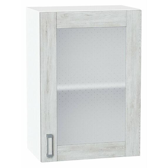 Шкаф верхний с 1-ой остекленной дверцей Лофт Nordic Oak/Белый 716*500*320
