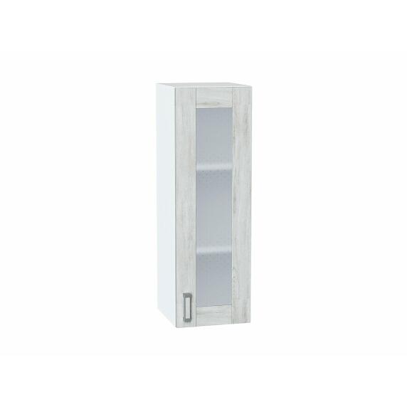 Шкаф верхний с 1-ой остекленной дверцей Лофт Nordic Oak/Белый 920*300*320