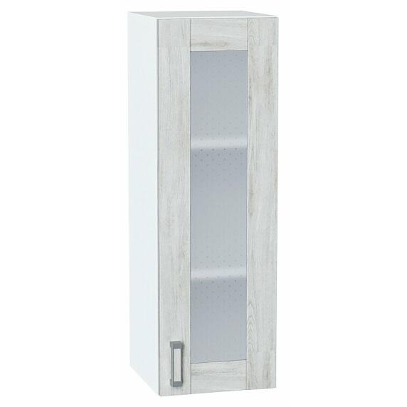 Шкаф верхний с 1-ой остекленной дверцей Лофт Nordic Oak/Белый 920*300*320