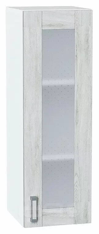 Шкаф верхний с 1-ой остекленной дверцей Лофт Nordic Oak/Белый 920*300*320
