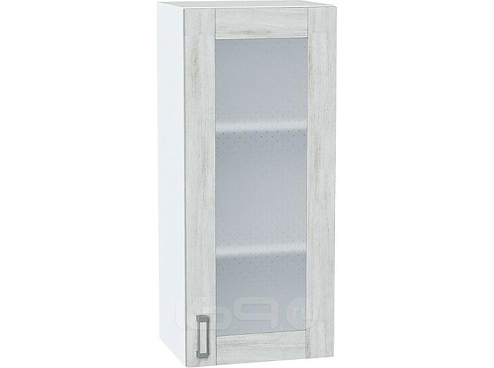 Шкаф верхний с 1-ой остекленной дверцей Лофт Nordic Oak/Белый 920*400*320