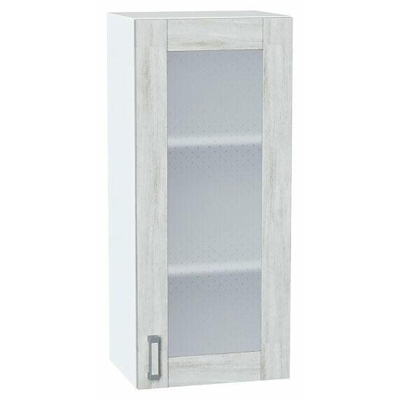 Шкаф верхний с 1-ой остекленной дверцей Лофт Nordic Oak/Белый 920*400*320