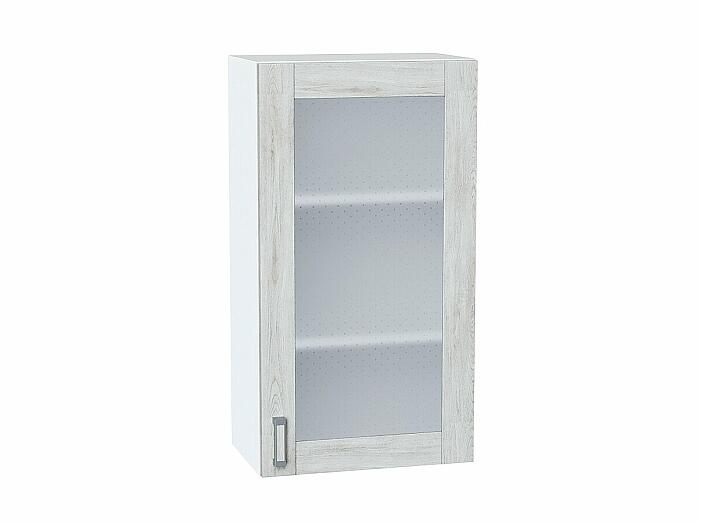 Шкаф верхний с 1-ой остекленной дверцей Лофт Nordic Oak/Белый 920*500*320