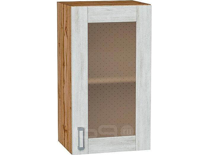 Шкаф верхний с 1-ой остекленной дверцей Лофт Nordic Oak/Дуб Вотан 716*400*320