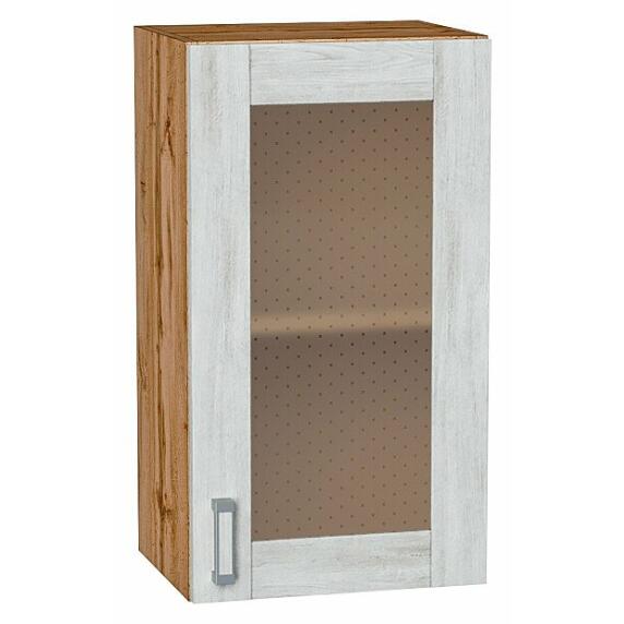 Шкаф верхний с 1-ой остекленной дверцей Лофт Nordic Oak/Дуб Вотан 716*400*320