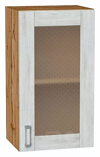 Шкаф верхний с 1-ой остекленной дверцей Лофт Nordic Oak/Дуб Вотан 716*400*320