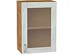Шкаф верхний с 1-ой остекленной дверцей Лофт Nordic Oak/Дуб Вотан 716*500*320