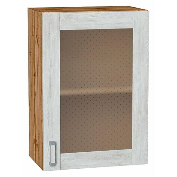 Шкаф верхний с 1-ой остекленной дверцей Лофт Nordic Oak/Дуб Вотан 716*500*320