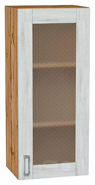 Шкаф верхний с 1-ой остекленной дверцей Лофт Nordic Oak/Дуб Вотан 920*400*320