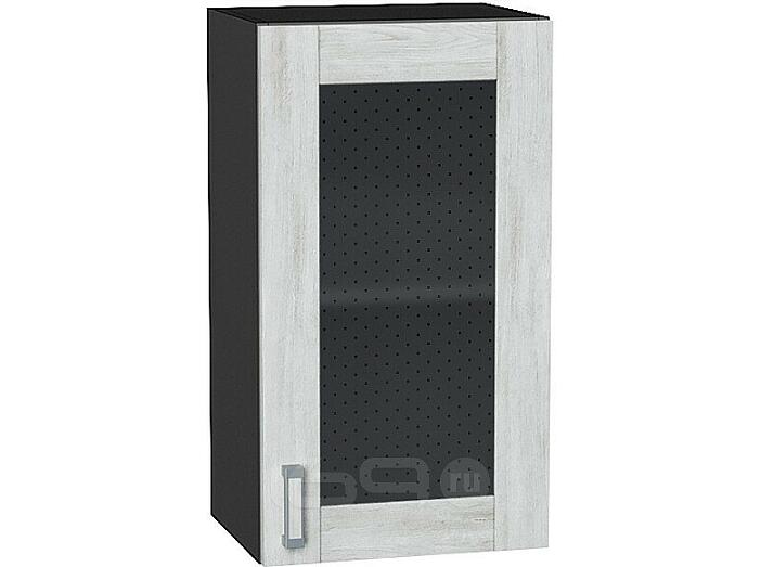 Шкаф верхний с 1-ой остекленной дверцей Лофт Nordic Oak/Graphite 716*400*320