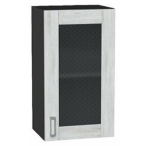 Шкаф верхний с 1-ой остекленной дверцей Лофт Nordic Oak/Graphite 716*400*320